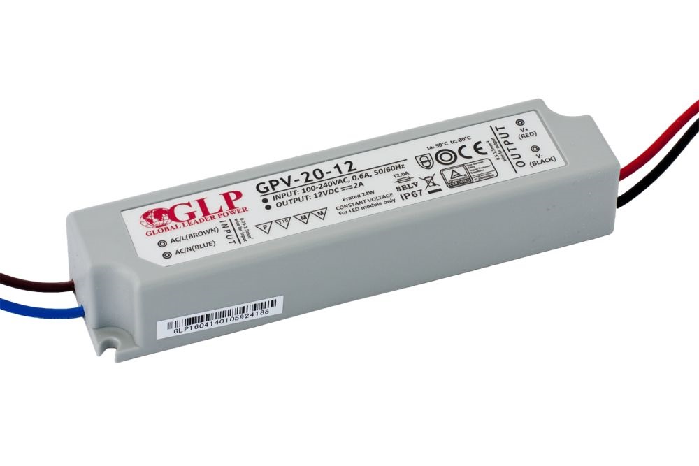 GLP GPV-20-12 24W 12V 2A IP67 LED tápegység
