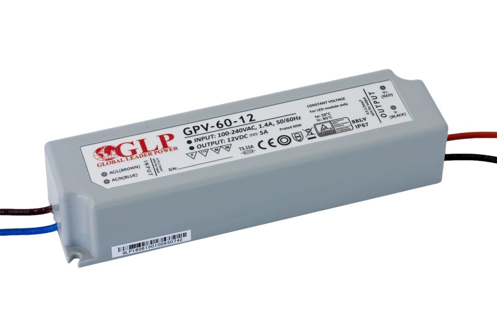 GLP GPV-60-12 60W 12V 5A IP67 LED tápegység