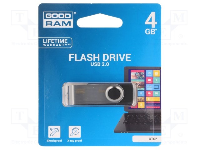 GOODRAM 4GB USB2.0 UTS2 Fekete (UTS2-0040K0R11) Flash Drive