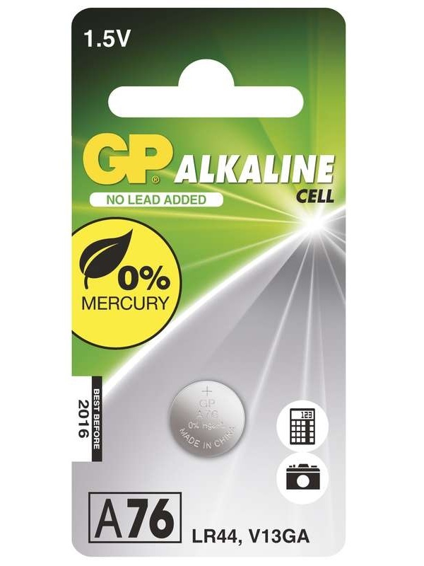 GP LR44 (A76) alkáli gombelem 1db/bliszter