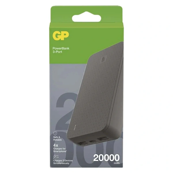 GP B+ Series, 20 000 mAh, 15 W, fekete powerbank