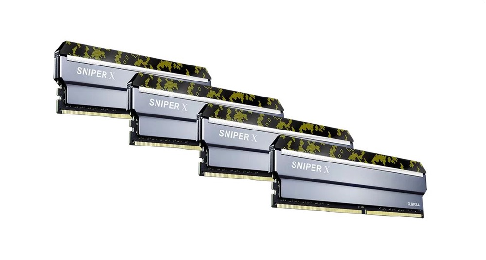 G.Skill 64GB 3600MHz DDR-4 Sniper X Intel XMP Digital Camo (Kit! 4db 16GB) (F4-3600C19Q-64GSXKB) memória