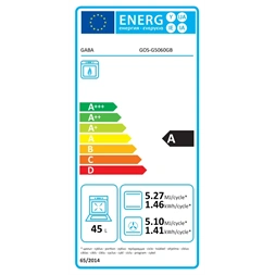 Gaba GOS-G5060GB szürke-fekete, szabadonálló, gáz, főzőzóna: 4, sütő:45L, tűzhely