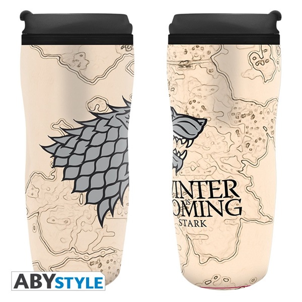 Game of Thrones Stark "Winter is coming" 355ml műanyag utazó bögre