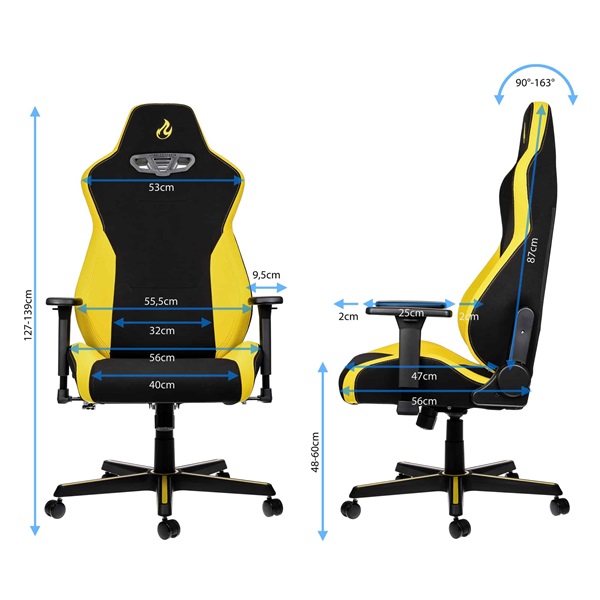 Gamer szék Nitro Concepts S300 Astral Yellow - Fekete/Sárga