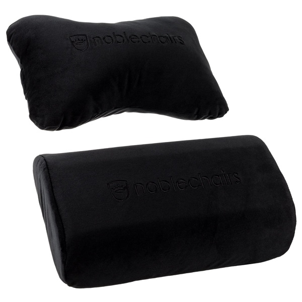 Gamer szék kiegészítő, noblechairs párna szett, Fekete/Fekete