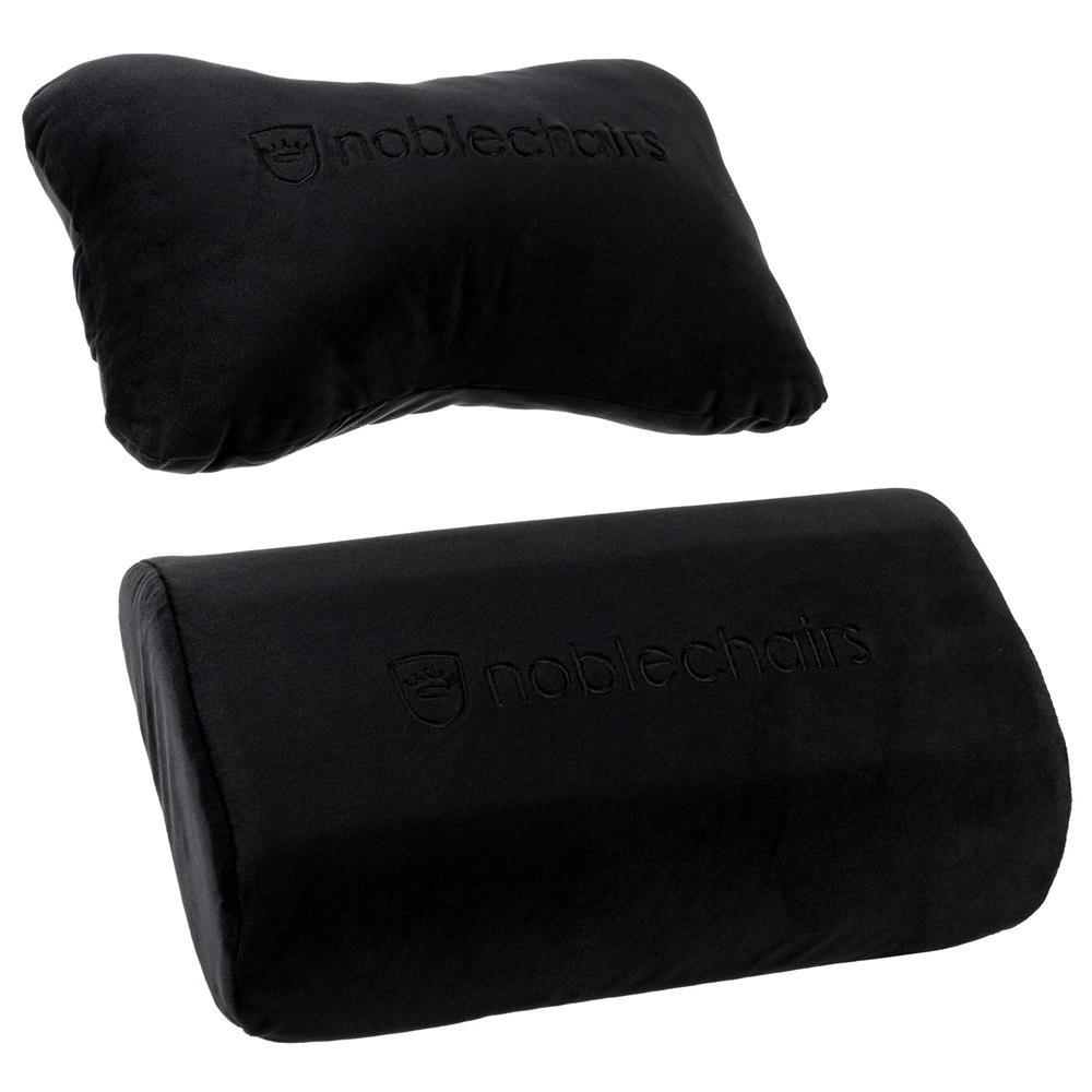 Gamer szék kiegészítő, noblechairs párna szett, Fekete/Fekete