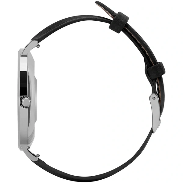 Garett Verona ezüst-fekete bőr női okosóra