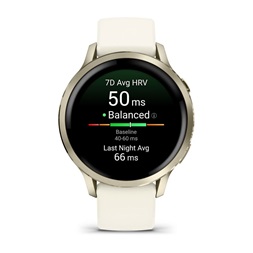 Garmin 010-03013-00 Venu 4 (41mm) csontszínű szilikon szíjjal arany okosóra