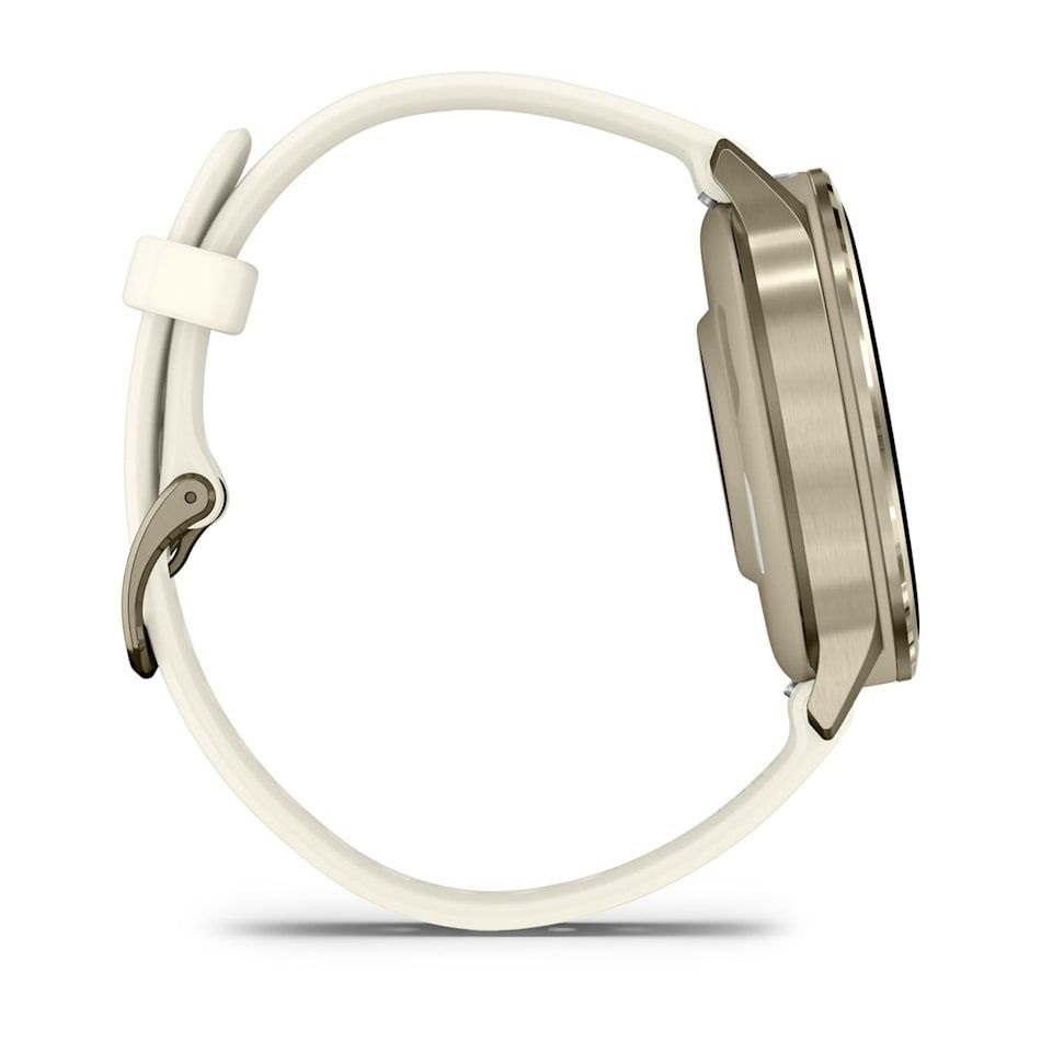 Garmin 010-03013-00 Venu 4 (41mm) csontszínű szilikon szíjjal arany okosóra