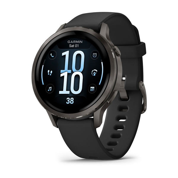 Garmin 010-03013-02 Venu 4 (41mm) fekete szilikon szíjjal sötétszürke okosóra