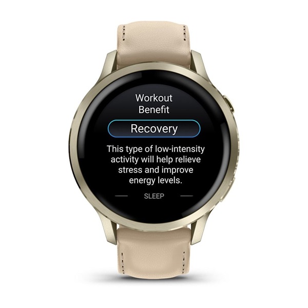 Garmin 010-03013-03 Venu 4 (41mm) csontszínű szilikon és homokszínű bőrszíjjal arany okosóra