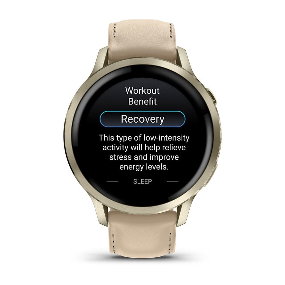 Garmin 010-03013-03 Venu 4 (41mm) csontszínű szilikon és homokszínű bőrszíjjal arany okosóra