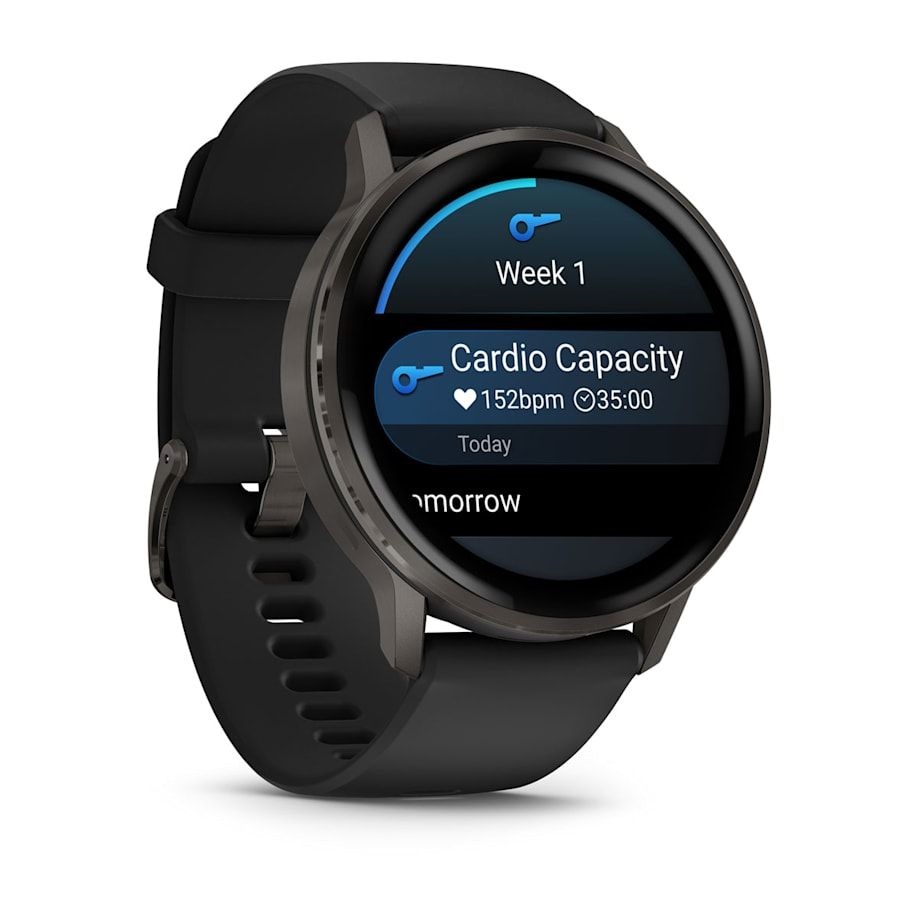 Garmin 010-03014-00 Venu 4 (45mm) fekete szilikon szíjjal sötétszürke okosóra