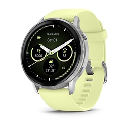Garmin 010-03014-02 Venu 4 (45mm) citromsárga szilikon szíjjal ezüst okosóra