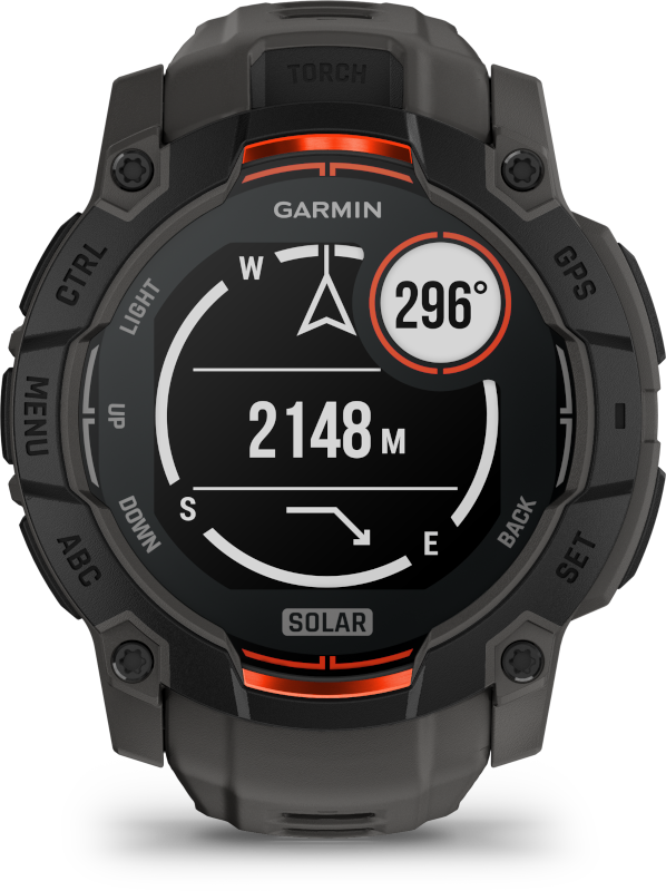 Garmin Instinct 3 50mm Solar fekete sötétszürke szíjjal okosóra