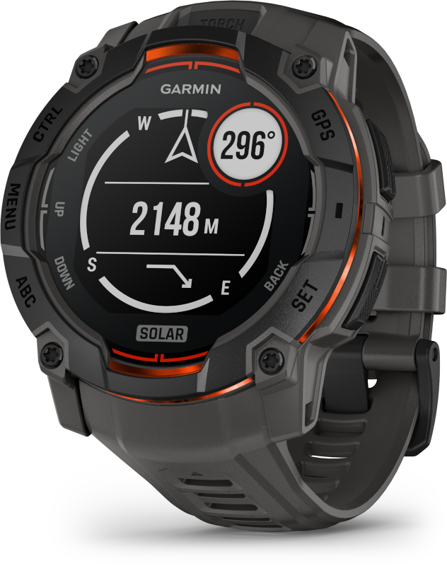 Garmin Instinct 3 50mm Solar fekete sötétszürke szíjjal okosóra