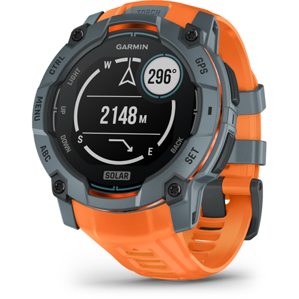Garmin Instinct 3 50mm Solar szürke narancs szíjjal okosóra