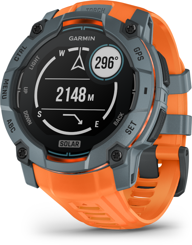 Garmin Instinct 3 50mm Solar szürke narancs szíjjal okosóra