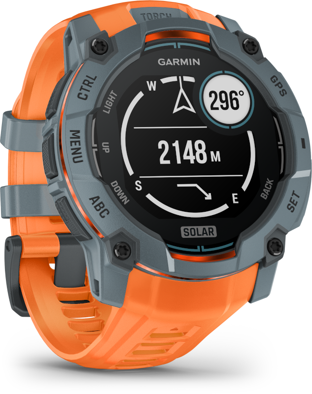 Garmin Instinct 3 50mm Solar szürke narancs szíjjal okosóra