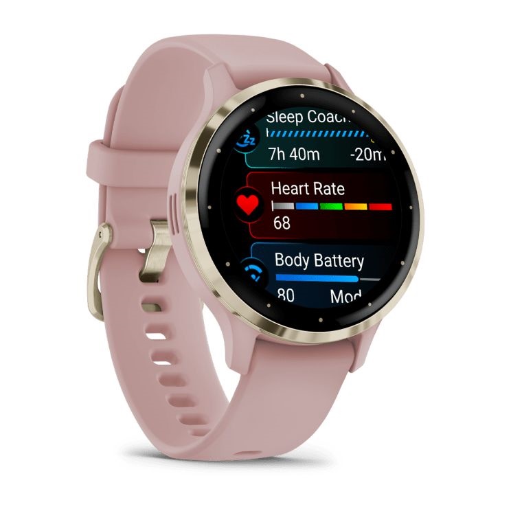 Garmin Venu 3S rózsa krémarany, szilikon szíjjal okosóra (Újszerű)