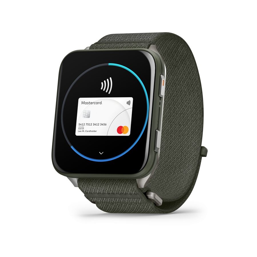 Garmin Venu X1 Titanium ComfortFit nylon szíjjal mohazöld okosóra