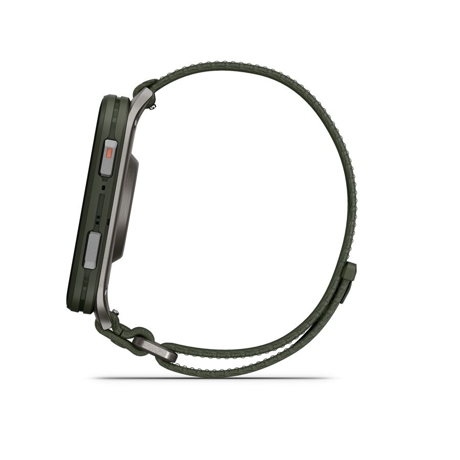 Garmin Venu X1 Titanium ComfortFit nylon szíjjal mohazöld okosóra