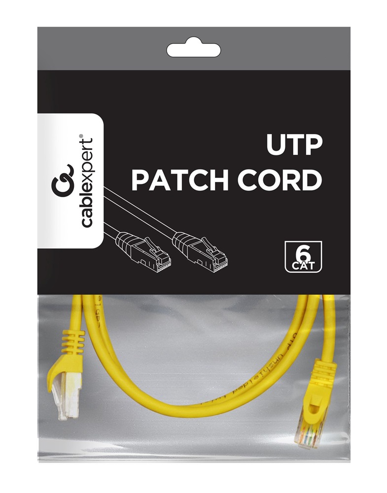 Gembird 0,5m RJ45 CAT6 M/M sárga UTP kábel