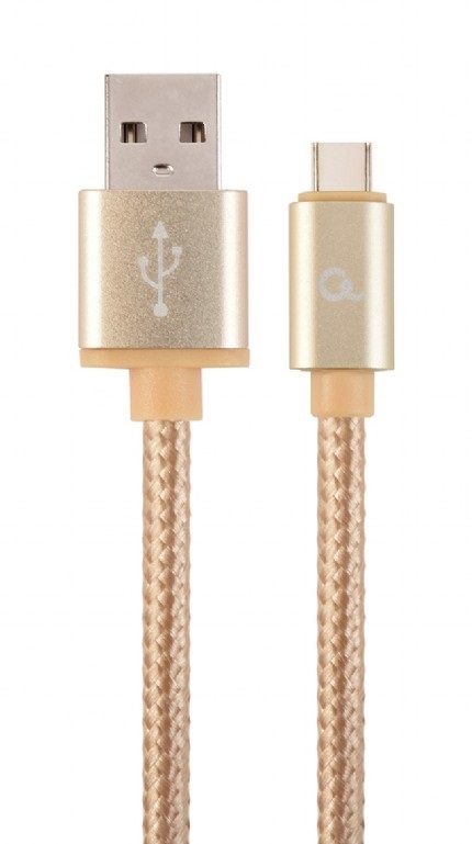 Gembird 1,8m USB Type-C 2.0 apa - USB 2.0 A apa fonott arany kábel