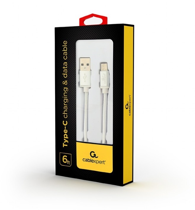 Gembird 1,8m USB Type-C 2.0 apa - USB 2.0 A apa fonott ezüst kábel