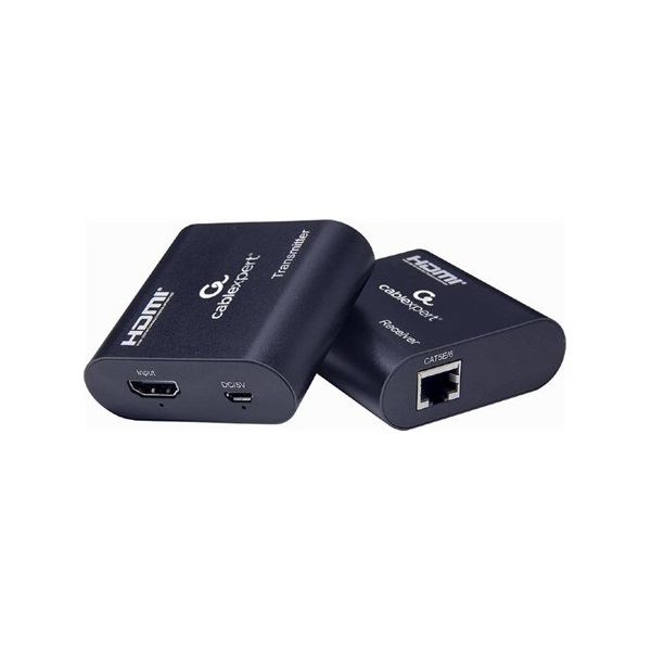 Gembird 1db HDMI 1.3 1db USB 2.0 micro B -> 1db RJ45 CAT6 UTP F/F video extender 60m fekete