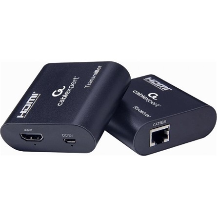 Gembird 1db HDMI 1.3 1db USB 2.0 micro B -> 1db RJ45 CAT6 UTP F/F video extender 60m fekete