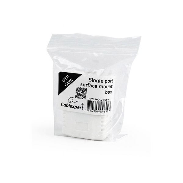 Gembird 1x RJ45 8P8C/UTP cat6 fali aljzat, komplett konnektor aljzat fehér