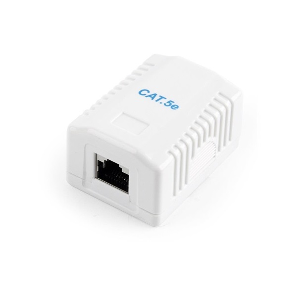 Gembird 1x RJ45 kat. 5e fali aljzat, komplett fehér