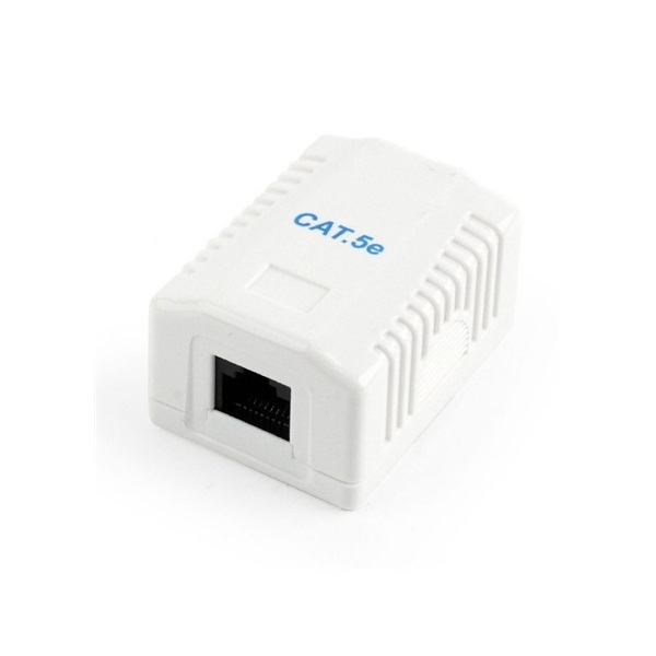 Gembird 1x RJ45 kat. 5e fali aljzat, komplett fehér