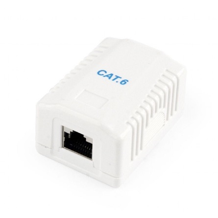 Gembird 1x RJ45 kat. 6 fali aljzat, komplett fehér