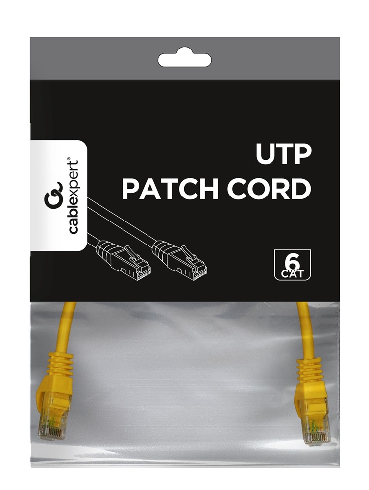 Gembird 25cm RJ45 CAT6 M/M sárga UTP kábel
