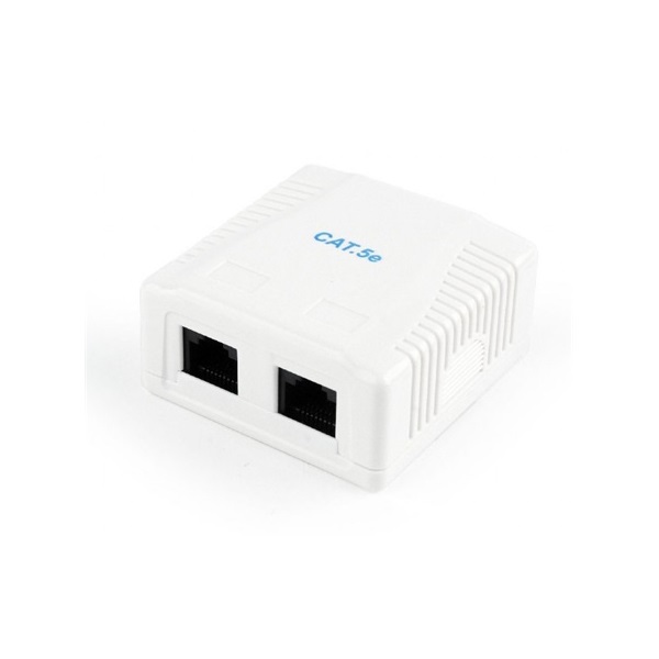 Gembird 2x RJ45 kat. 5e fali aljzat, komplett fehér