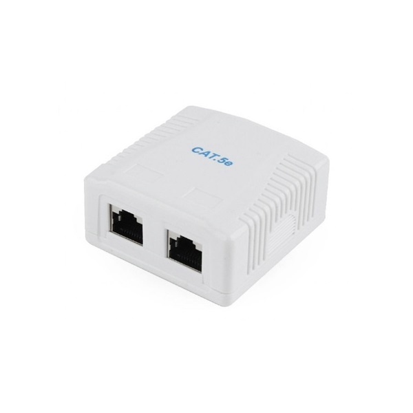 Gembird 2x RJ45 kat. 5e fali aljzat, komplett fehér