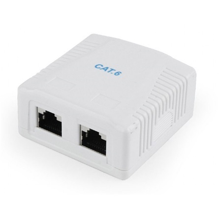 Gembird 2x RJ45 kat. 6 fali aljzat, komplett fehér