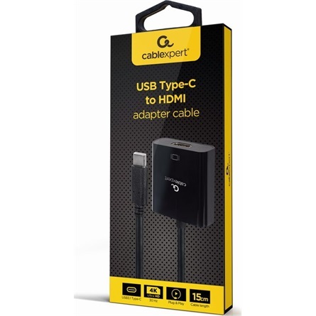 Gembird A-CM-HDMIF-03 0,15m USB-C - HDMI 1.4 M/F fekete adapter