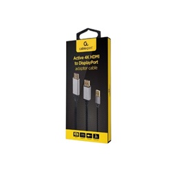 Gembird A-HDMIM-DPM-01 2m HDMI 2.0 USB-A 2.0 - DisplayPort 1.2 M/M fekete aktív video kábel