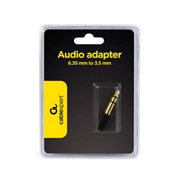 Gembird A-6.35M-3.5F Jack stereo 6,3mm -> Jack stereo 3,5mm M/F fekete adapter