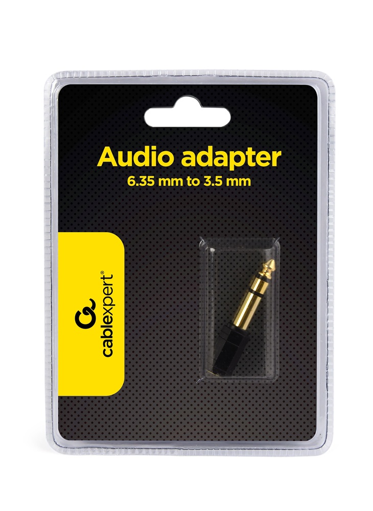 Gembird A-6.35M-3.5F Jack stereo 6,3mm -> Jack stereo 3,5mm M/F fekete adapter