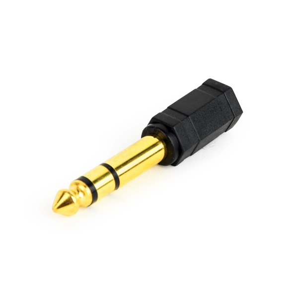 Gembird A-6.35M-3.5F Jack stereo 6,3mm -> Jack stereo 3,5mm M/F fekete adapter