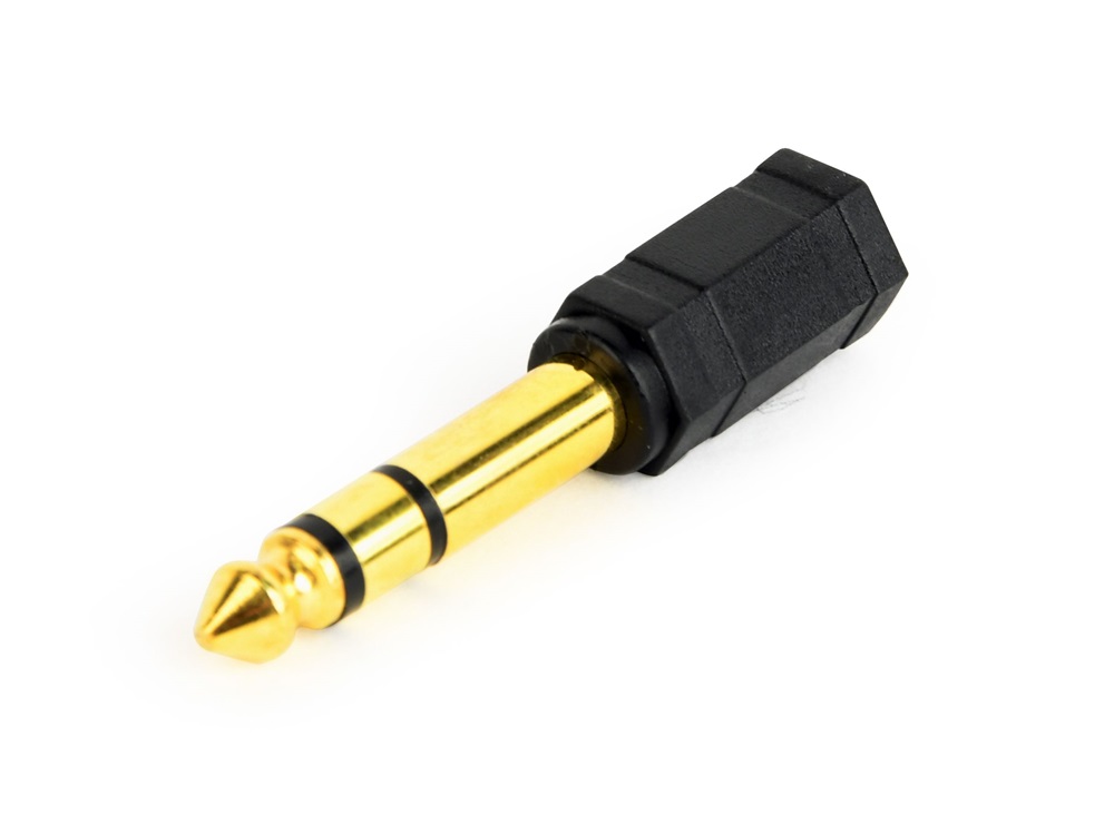Gembird A-6.35M-3.5F Jack stereo 6,3mm -> Jack stereo 3,5mm M/F fekete adapter