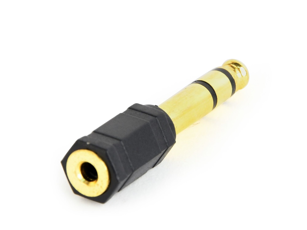 Gembird A-6.35M-3.5F Jack stereo 6,3mm -> Jack stereo 3,5mm M/F fekete adapter