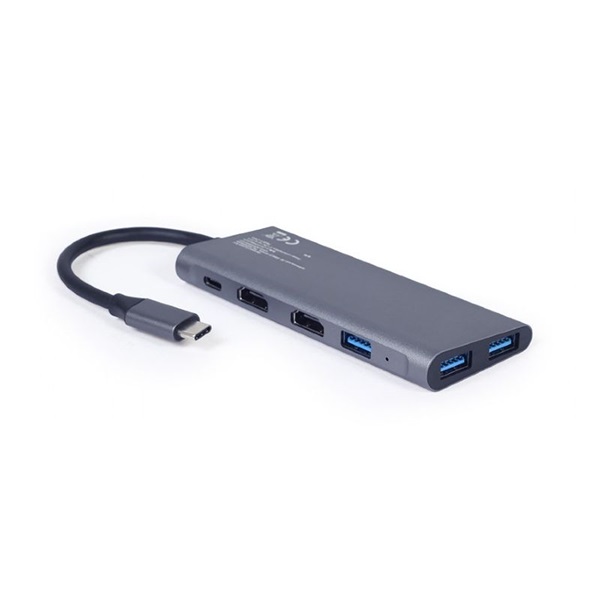 Gembird A-CM-COMBO3-01 3in1 3xUSB 3.0/2xHDMI/Type C PD ezüst USB HUB