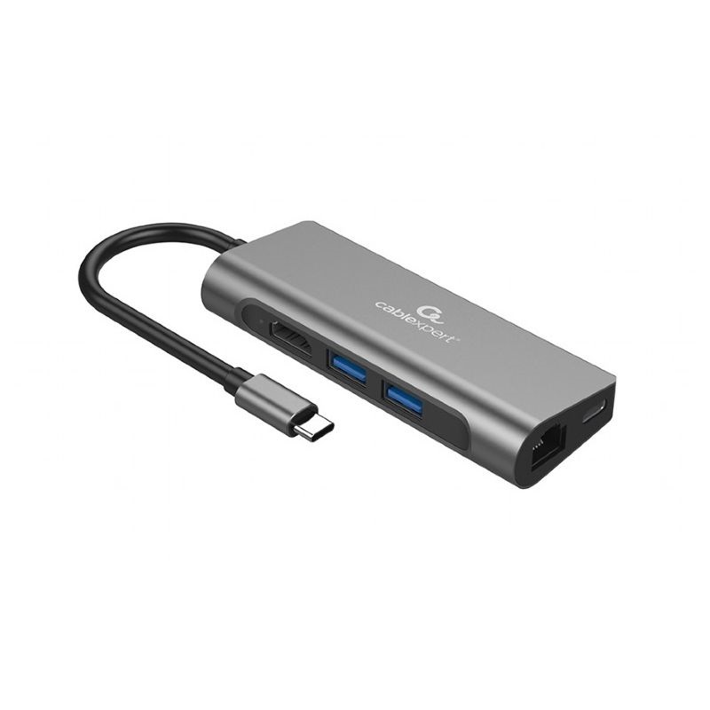 Gembird A-CM-COMBO5-01 5in1 szürke Type C USB HUB