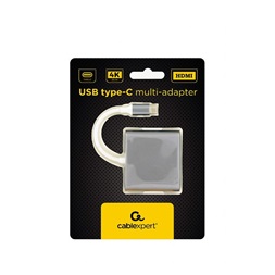 Gembird A-CM-HDMIF-02-SG 3in1 szürke Type C USB HUB